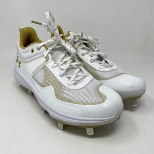 Under Armour Glyde Metal Fastpitch Softball Cleats Womens 9 Gold 3024328